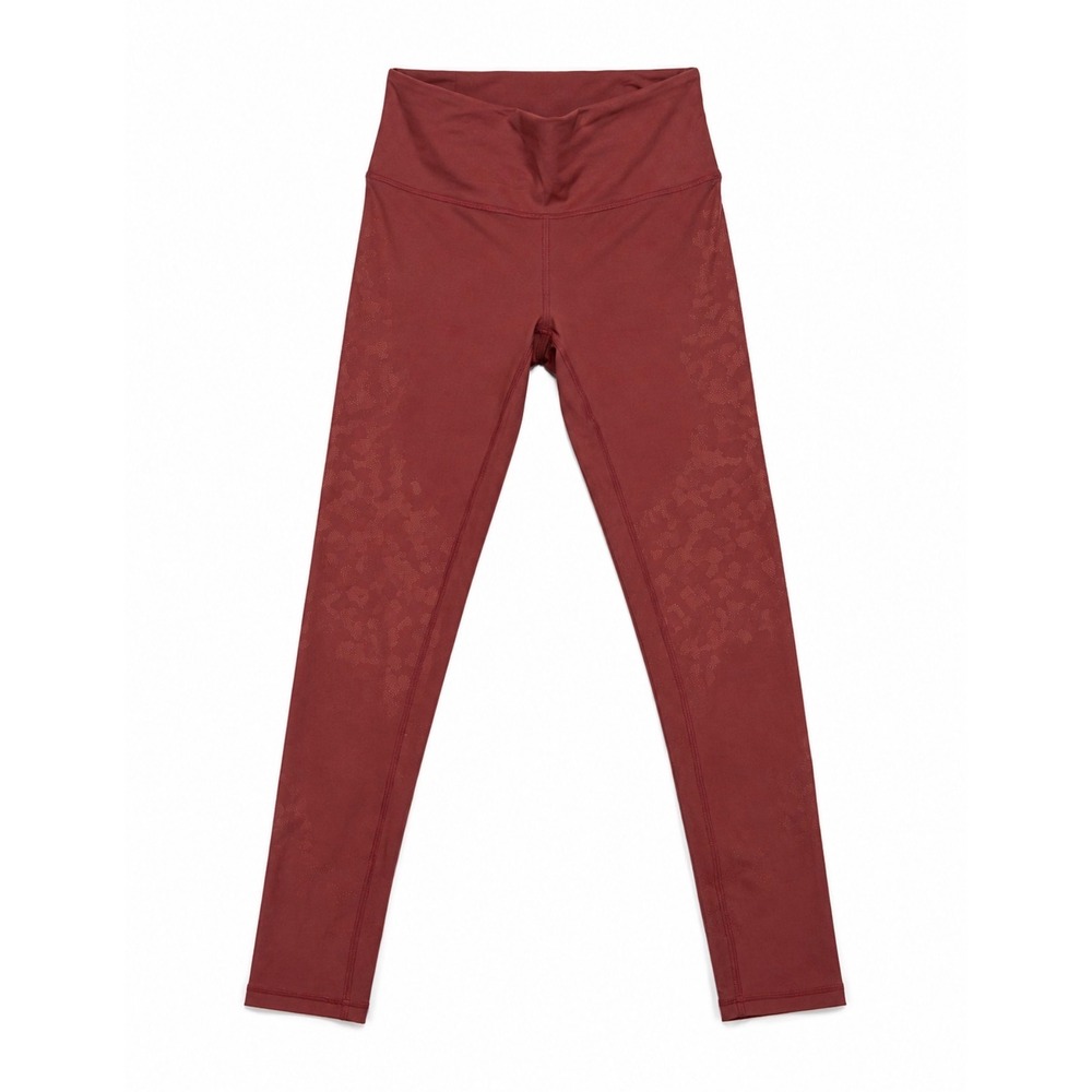 Lululemon Leopard print Burgundy high rise Leggings Women 10 back Pocket
